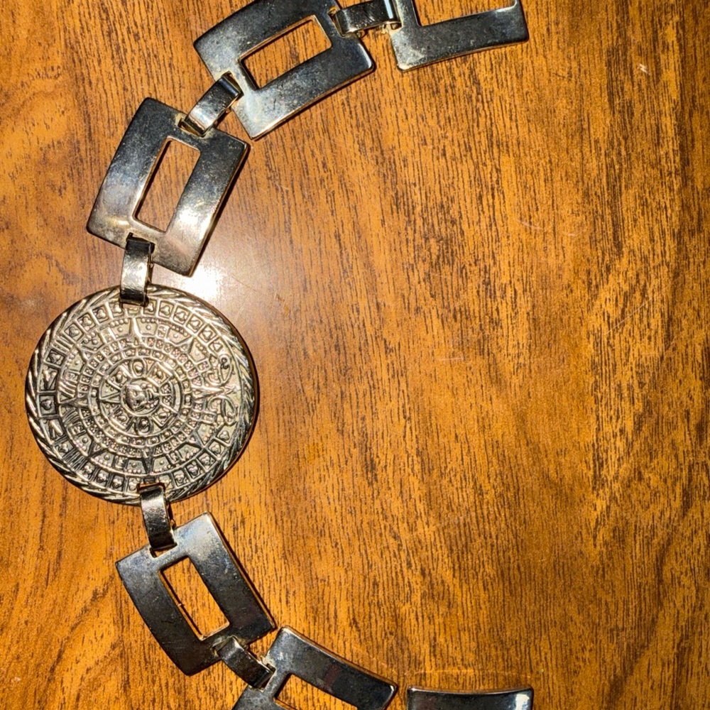Mexico 925 sterling silver vintage link coin